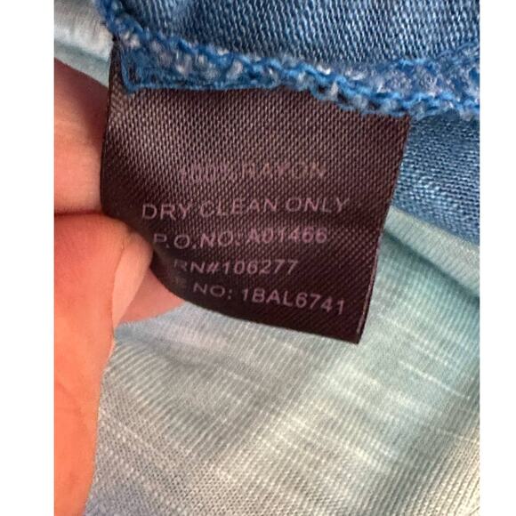 Hale Bob  Blue Yellow Tie Dye Long Sleeve Beaded Jersey Dress Size Small - Picture 6 of 13